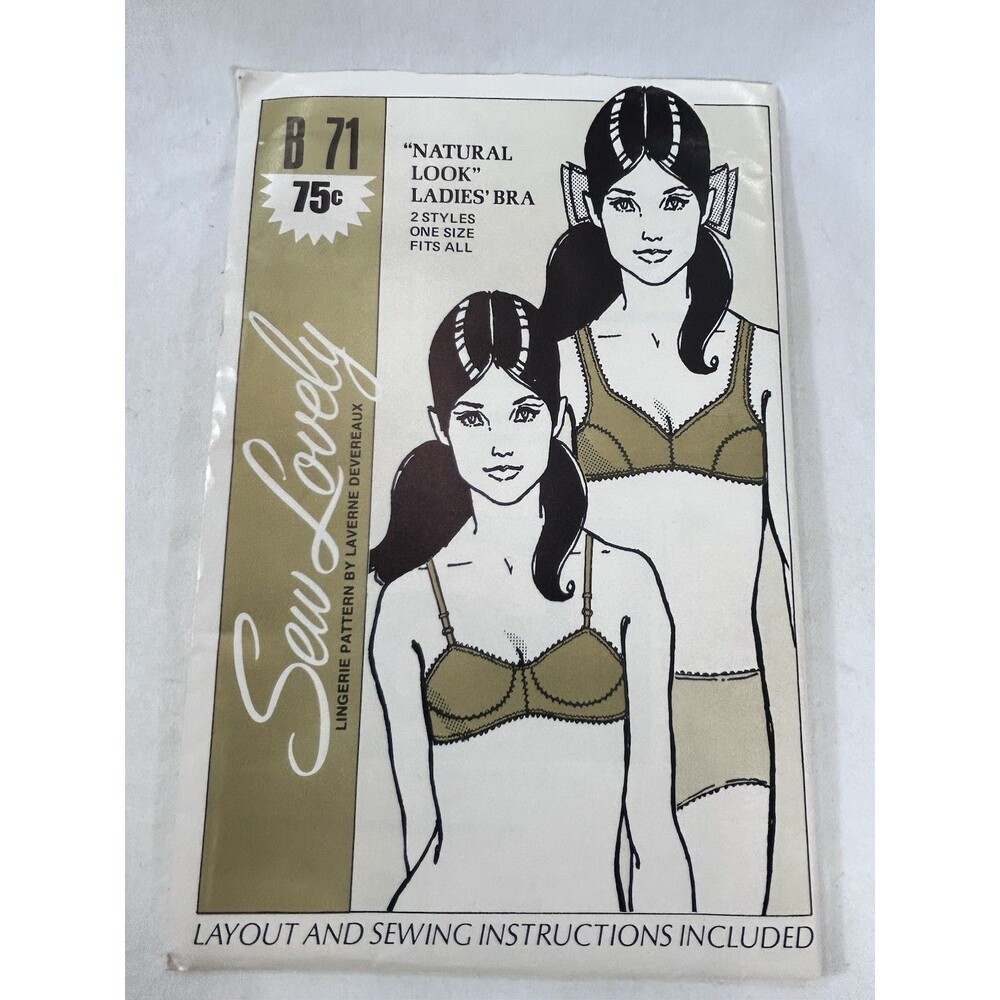 Vintage Sew Lovely B71 Ladies Bra Natural Look Lingerie Pattern CUT